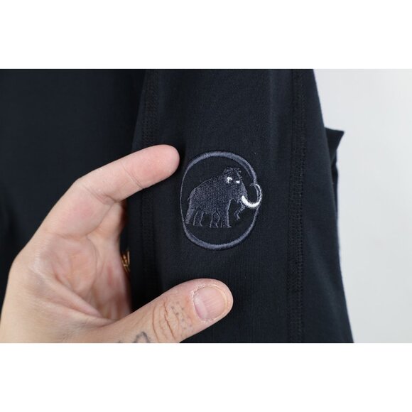 Mammut Mens Medium Spell Out Trekking Snow Half Zip Pullover Jacket Top Black - Picture 4 of 16